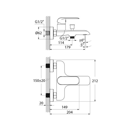 Смеситель для ванны IDDIS Calipso (CALSB00i02WA)